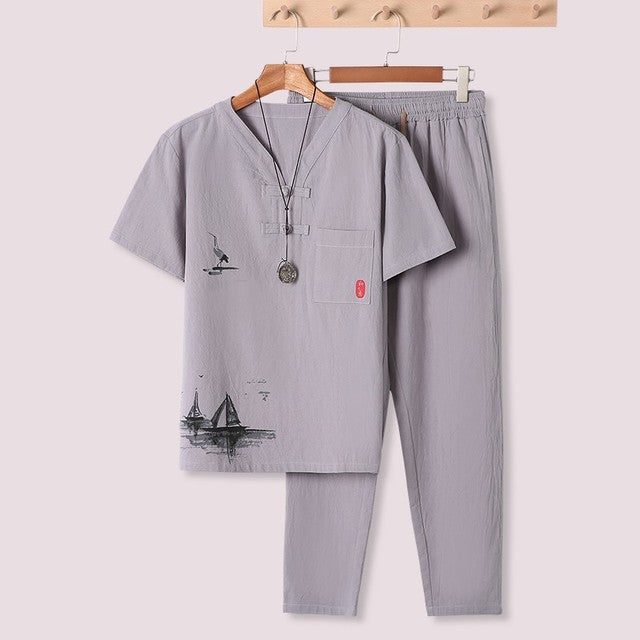 Asiatisches Bekleidungsset Sako (3 Farben und 7 Größen)