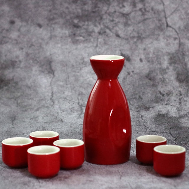 Keramik Sake Set Furukawa (5 Farben)