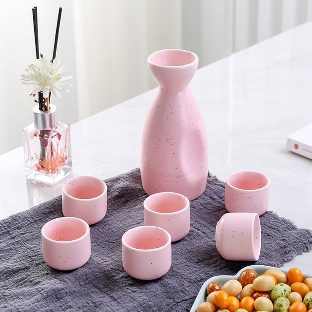 Keramik Sake Set Furukawa (5 Farben)