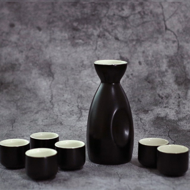 Keramik Sake Set Furukawa (5 Farben)