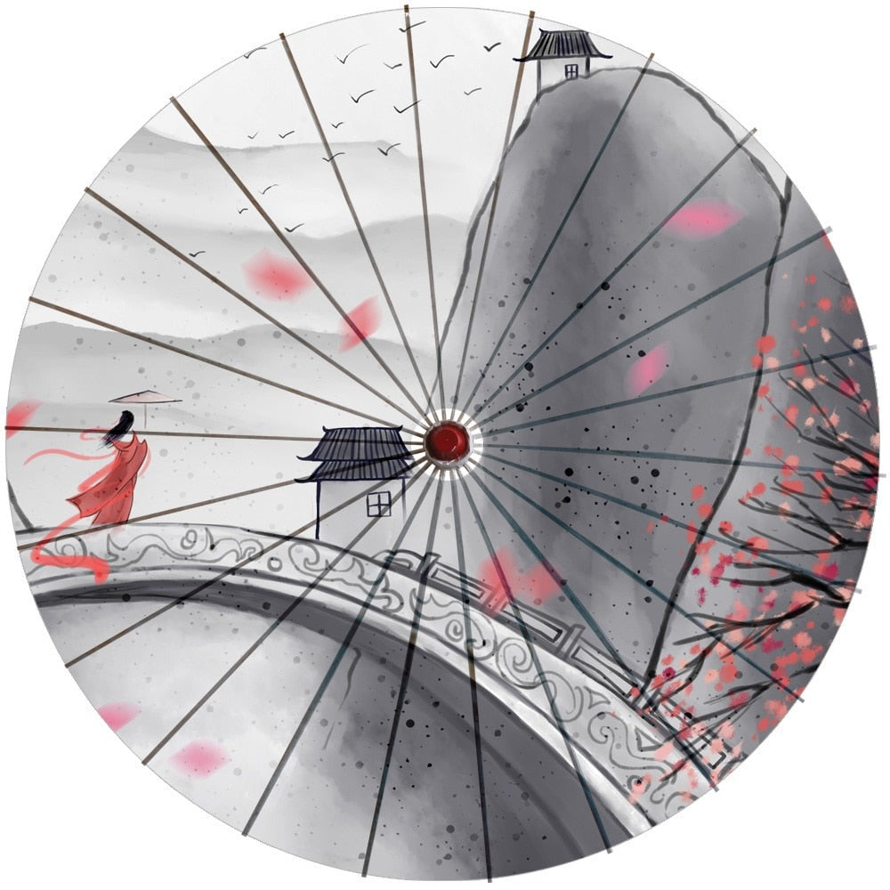 Asiatischer Sonnenschirm Chikamatsu (4 Farben)